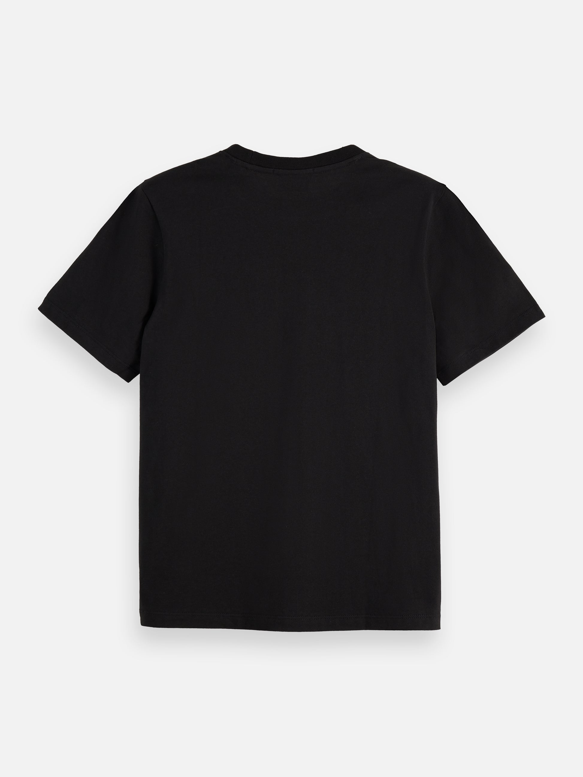 Black טי שירט קצרה לנשים Core Chest Artwork SCOTCH & SODA