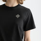 Black טי שירט קצרה לנשים Core Chest Artwork SCOTCH & SODA