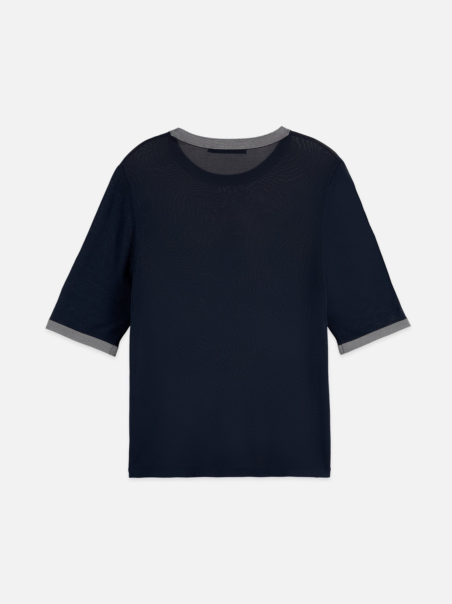 Black טי שירט סריג קצרה לנשים Stripe Trim Short SCOTCH & SODA