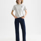White Smoke טי שירט קצרה לנשים Regular Fit עם הדפס קטן בחזה SCOTCH & SODA