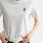 Light Gray טי שירט קצרה לנשים Regular Fit עם הדפס קטן בחזה SCOTCH & SODA