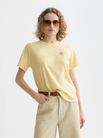 Lavender טי שירט קצרה לנשים Regular Fit עם הדפס קטן בחזה SCOTCH & SODA