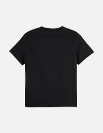 Black טי שירט קצרה לנשים Small Chest Artwork SCOTCH & SODA