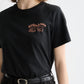 Black טי שירט קצרה לנשים Small Chest Artwork SCOTCH & SODA
