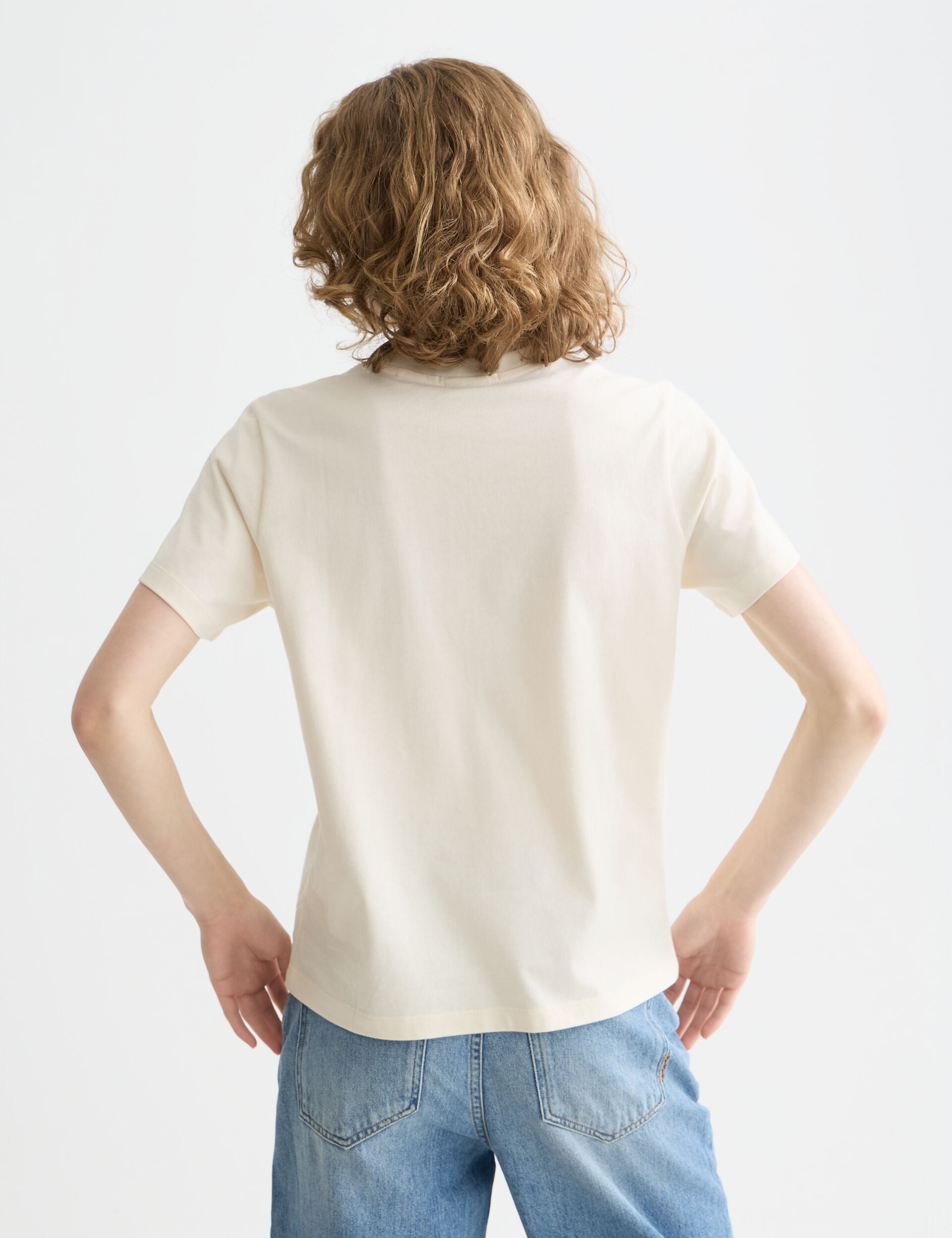 Lavender טי שירט קצרה לנשים Small Chest Artwork SCOTCH & SODA