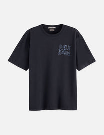 Dark Slate Gray טי שירט קצרה לנשים Washed Artwork SCOTCH & SODA