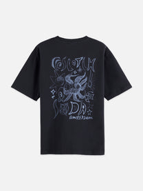 White Smoke טי שירט קצרה לנשים Washed Artwork SCOTCH & SODA