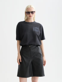 Dark Slate Gray טי שירט קצרה לנשים Washed Artwork SCOTCH & SODA