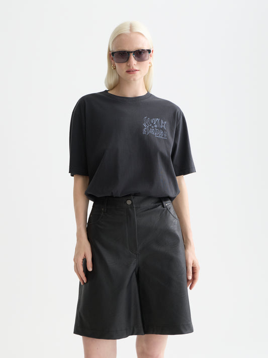 Dark Slate Gray טי שירט קצרה לנשים Washed Artwork SCOTCH & SODA