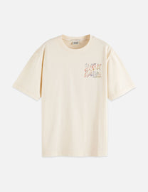 Antique White טי שירט קצרה לנשים Washed Artwork SCOTCH & SODA