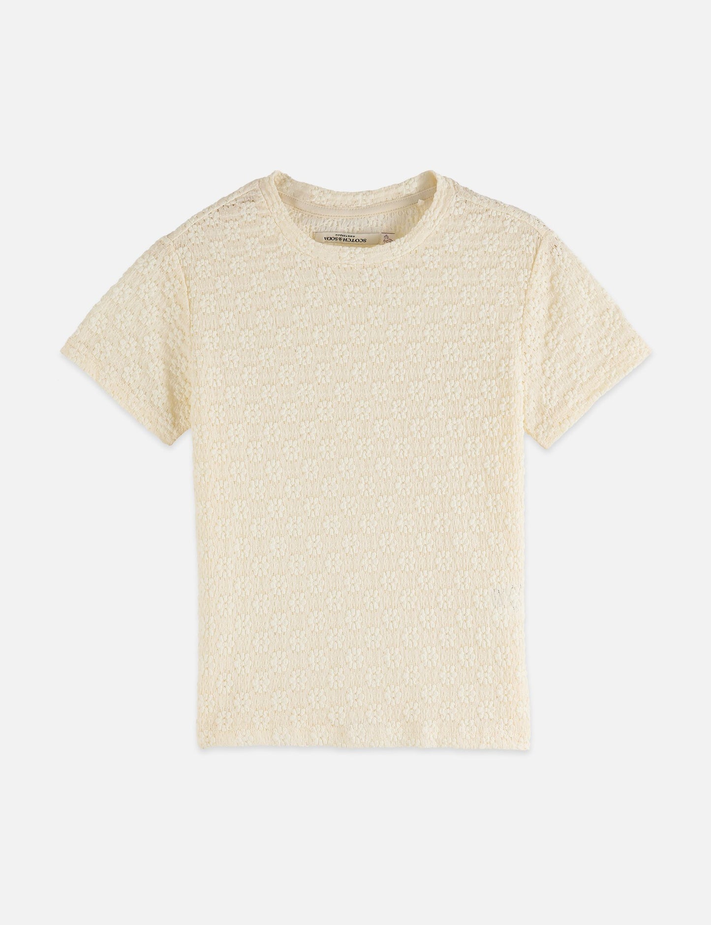 Light Gray טי שירט קצרה לנשים Open Structure SCOTCH & SODA