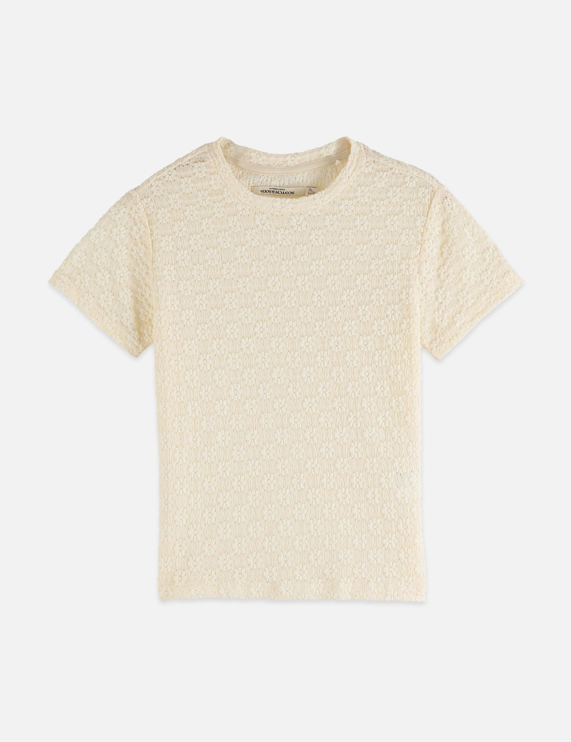 Light Gray טי שירט קצרה לנשים Open Structure SCOTCH & SODA