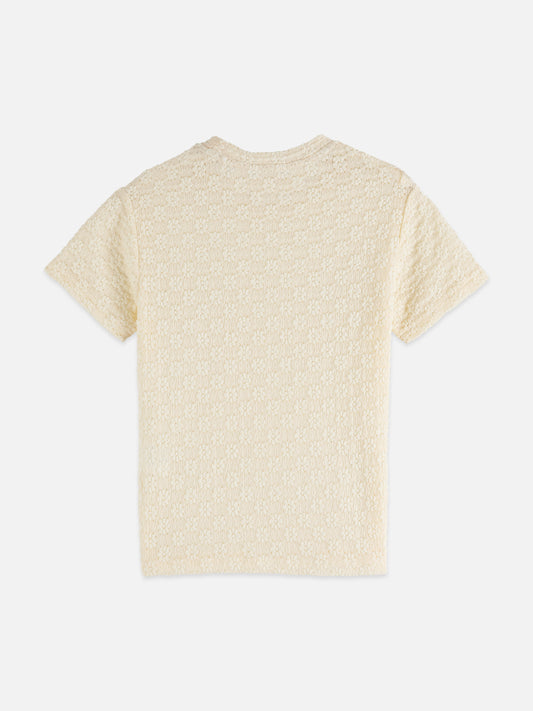 Light Gray טי שירט קצרה לנשים Open Structure SCOTCH & SODA