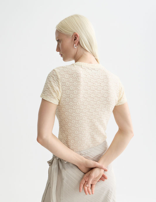 Seashell טי שירט קצרה לנשים Open Structure SCOTCH & SODA