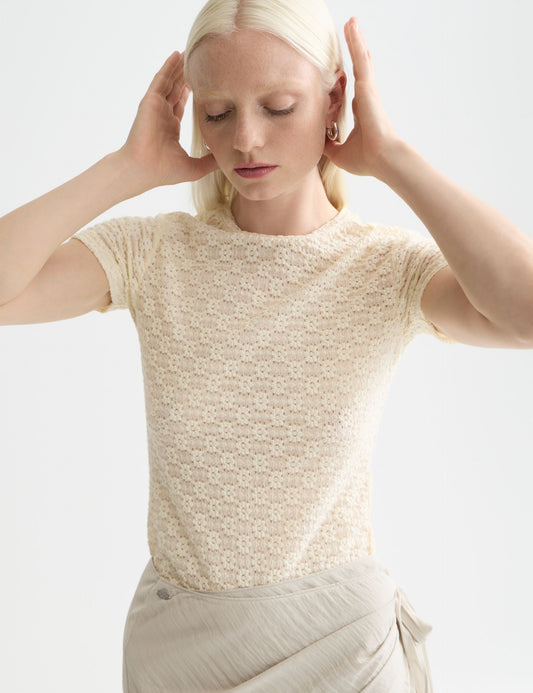 Lavender טי שירט קצרה לנשים Open Structure SCOTCH & SODA