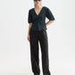 White Smoke חולצה קצרה לנשים Structured V-Neck SCOTCH & SODA