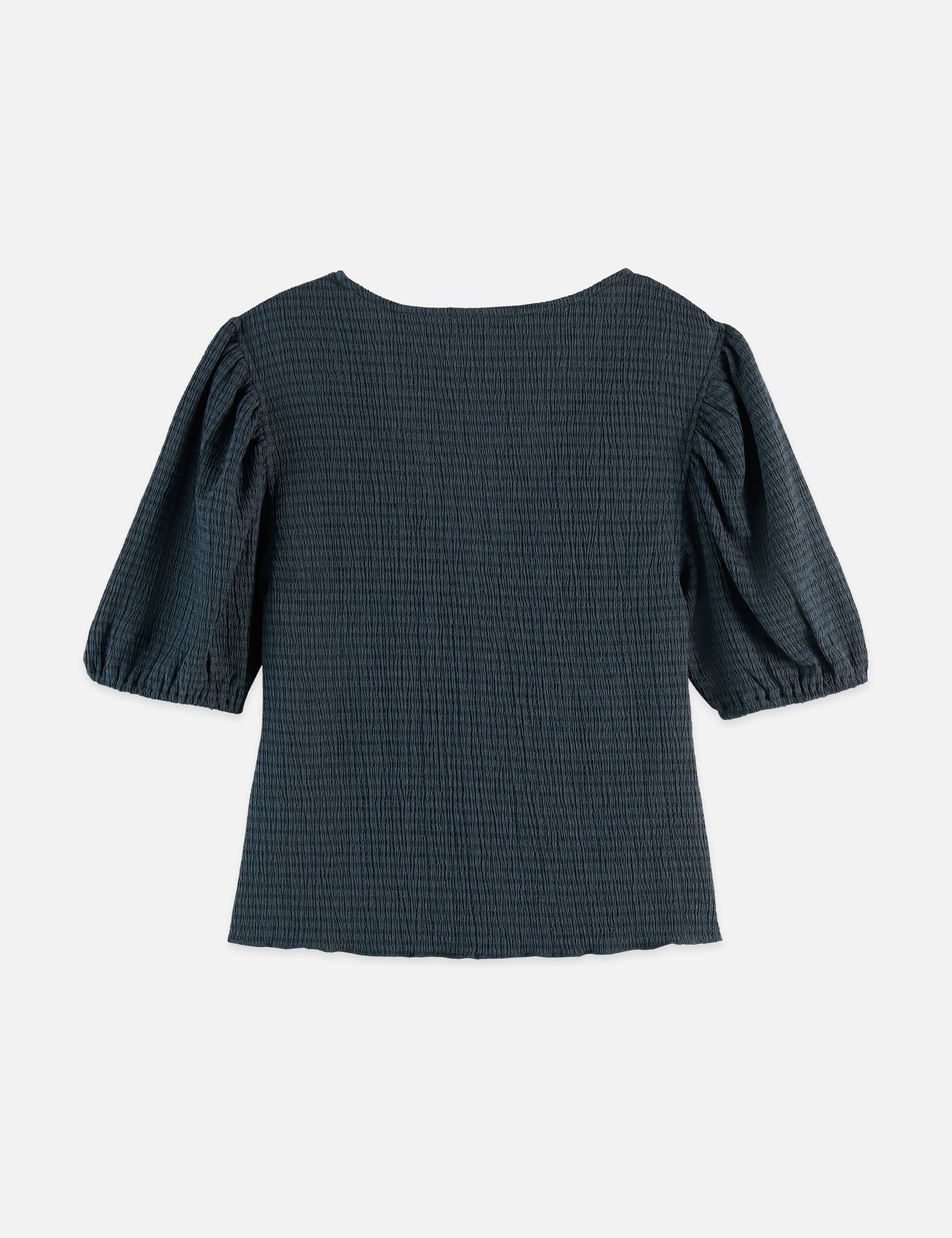 Dark Slate Gray חולצה קצרה לנשים Structured V-Neck SCOTCH & SODA