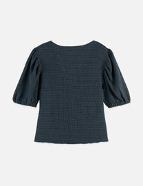 Dark Slate Gray חולצה קצרה לנשים Structured V-Neck SCOTCH & SODA