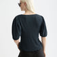 Black חולצה קצרה לנשים Structured V-Neck SCOTCH & SODA