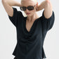 Lavender חולצה קצרה לנשים Structured V-Neck SCOTCH & SODA