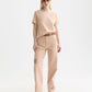 Misty Rose טי שירט קצרה לנשים T-Shirt With Flock Print SCOTCH & SODA