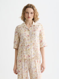 Gray חולצה מכופתרת קצרה לנשים Printed Viscose SCOTCH & SODA