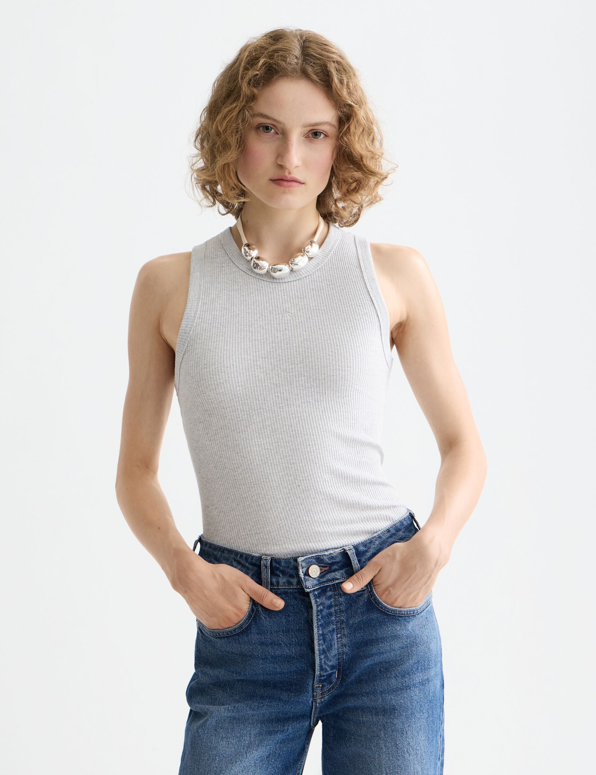 White Smoke גופיה לנשים Core Rib SCOTCH & SODA