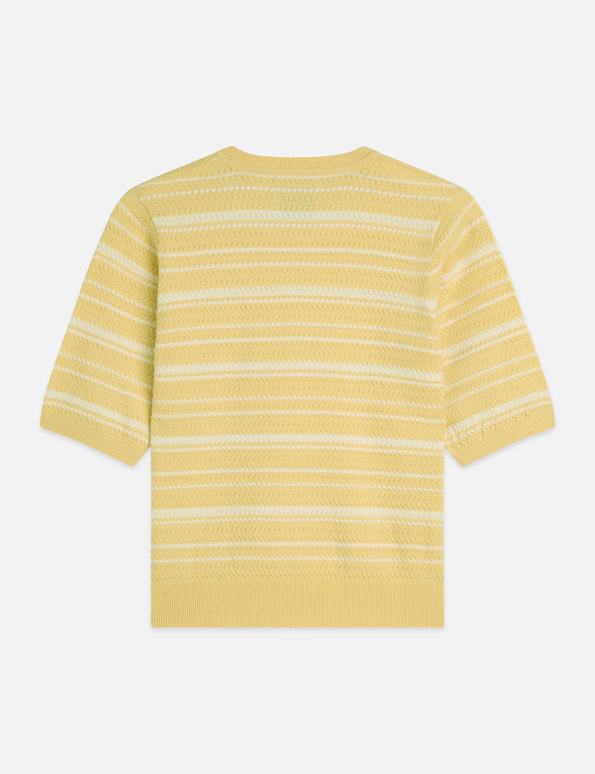 Khaki טי־שירט סריג פסים טקסטורלית לנשים Textured Stripe SCOTCH & SODA