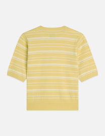 Khaki טי־שירט סריג פסים טקסטורלית לנשים Textured Stripe SCOTCH & SODA