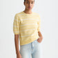 Lavender טי־שירט סריג פסים טקסטורלית לנשים Textured Stripe SCOTCH & SODA