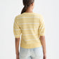 Tan טי־שירט סריג פסים טקסטורלית לנשים Textured Stripe SCOTCH & SODA