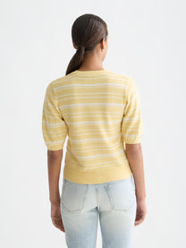 Tan טי־שירט סריג פסים טקסטורלית לנשים Textured Stripe SCOTCH & SODA
