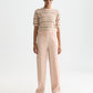 Tan טי־שירט סריג פסים טקסטורלית לנשים Textured Stripe SCOTCH & SODA