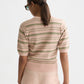 Lavender טי־שירט סריג פסים טקסטורלית לנשים Textured Stripe SCOTCH & SODA