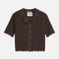 Dark Slate Gray קרדיגן סריג קצר לנשים Pointelle SCOTCH & SODA