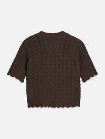 Dark Slate Gray קרדיגן סריג קצר לנשים Pointelle SCOTCH & SODA