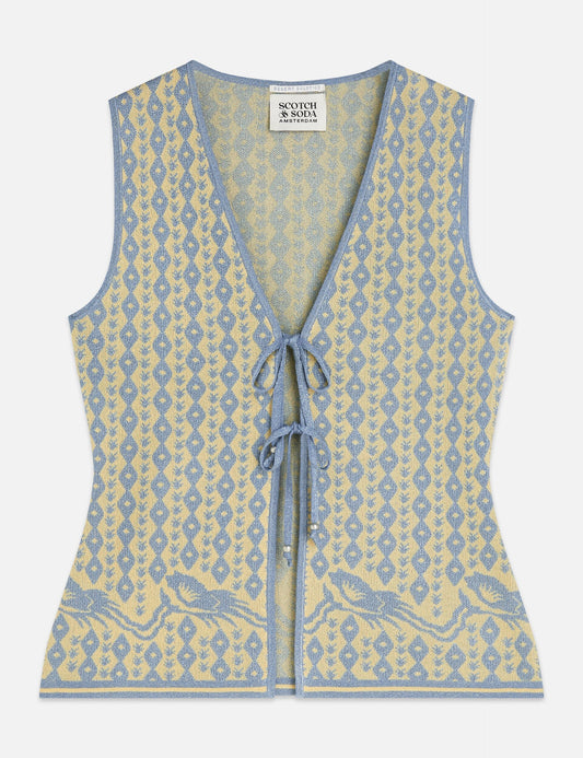 Dark Gray JACQUARD KNITTED VEST גופיה SCOTCH & SODA