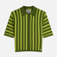 White Smoke חולצת פולו קצרה לנשים Textured Vertical Stripe Knitted Tee SCOTCH & SODA