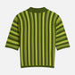 White Smoke חולצת פולו קצרה לנשים Textured Vertical Stripe Knitted Tee SCOTCH & SODA