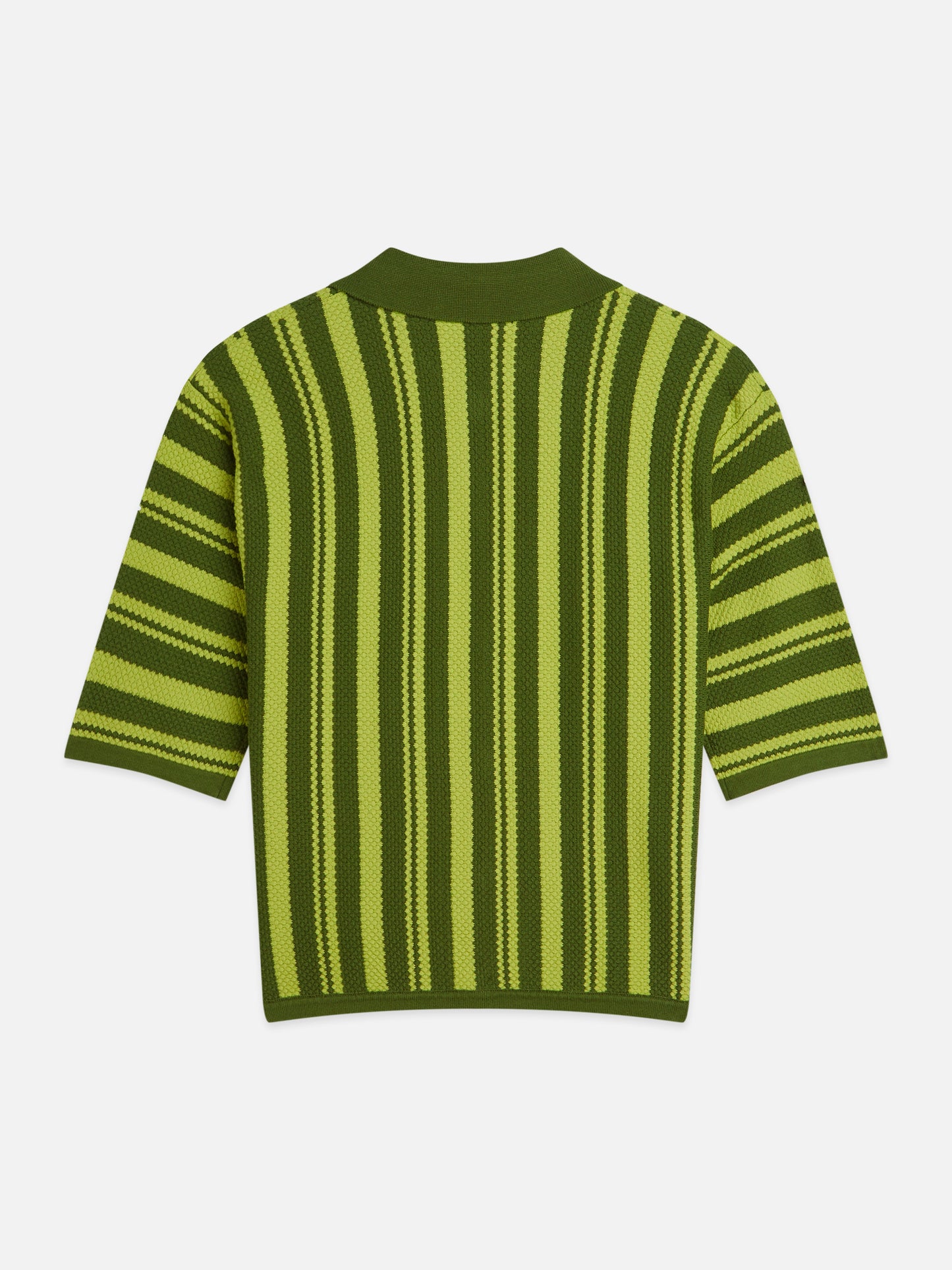 White Smoke חולצת פולו קצרה לנשים Textured Vertical Stripe Knitted Tee SCOTCH & SODA