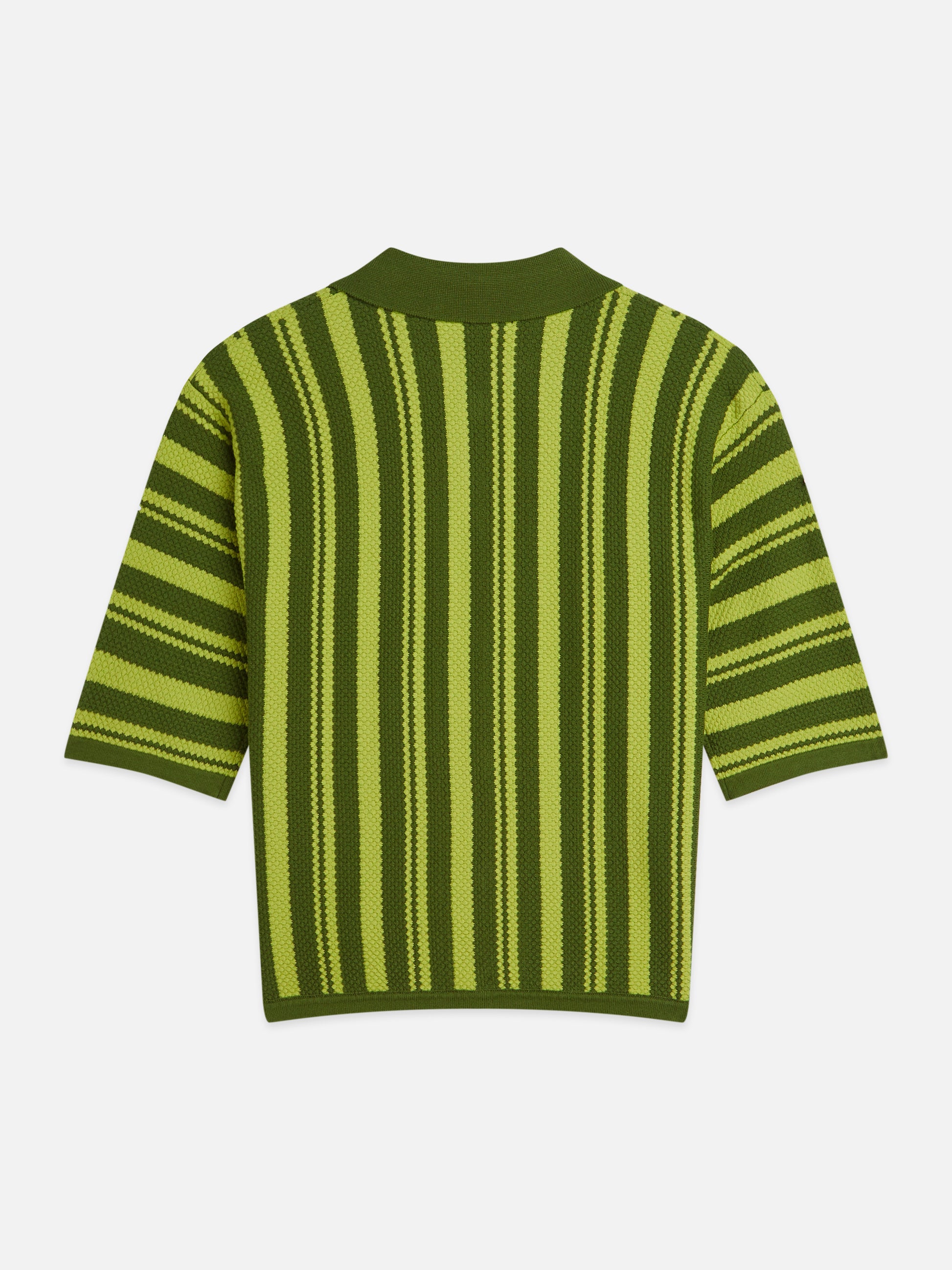 White Smoke חולצת פולו קצרה לנשים Textured Vertical Stripe Knitted Tee SCOTCH & SODA
