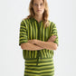 Lavender חולצת פולו קצרה לנשים Textured Vertical Stripe Knitted Tee SCOTCH & SODA