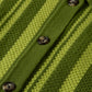 Dark Olive Green חולצת פולו קצרה לנשים Textured Vertical Stripe Knitted Tee SCOTCH & SODA