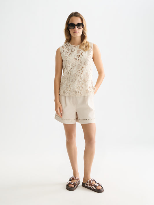 White Smoke גופיה רקומה לנשים Flame SCOTCH & SODA