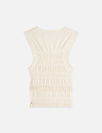 Antique White גופיית סריג לנשים Smock Stitch SCOTCH & SODA