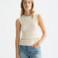 White Smoke גופיית סריג לנשים Smock Stitch SCOTCH & SODA
