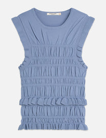 Light Slate Gray גופיית סריג לנשים Smock Stitch SCOTCH & SODA