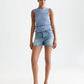 White Smoke גופיית סריג לנשים Smock Stitch SCOTCH & SODA