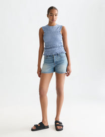 White Smoke גופיית סריג לנשים Smock Stitch SCOTCH & SODA