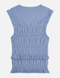 Light Slate Gray גופיית סריג לנשים Smock Stitch SCOTCH & SODA